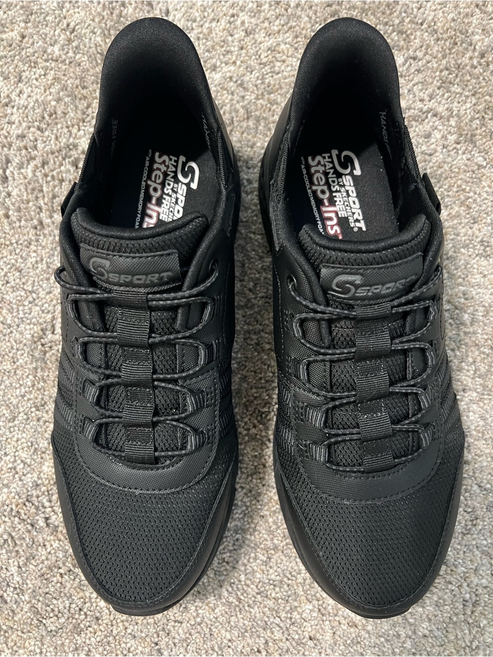 Skechers Sport Men's Black Hands Free Step-in Walking Shoes